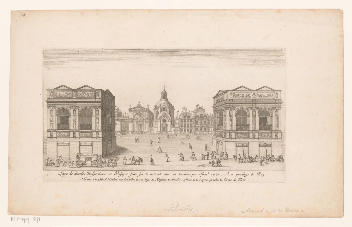 Stadsgezicht by Jean Marot, print, 1651-1661