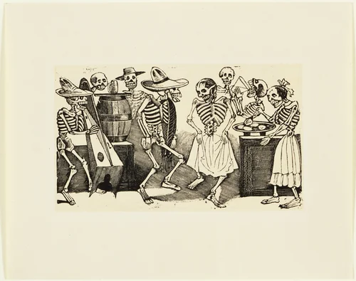 A Jig Beyond the Grave (El Jarabe en Ultratumba) by José Guadalupe Posada, print, 1888