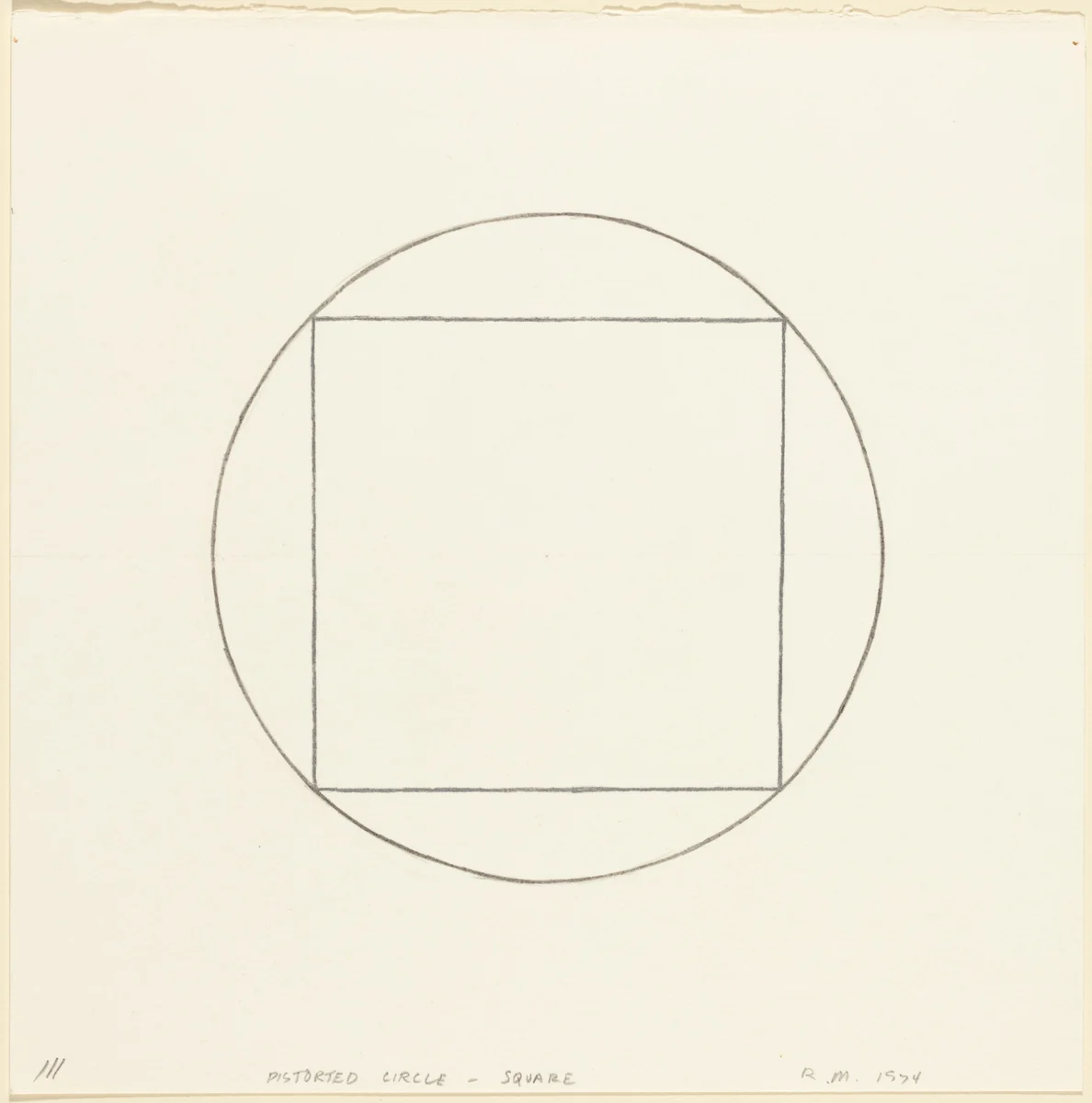 III. Distorted Circle - Square by Robert Mangold, drawing, 1974