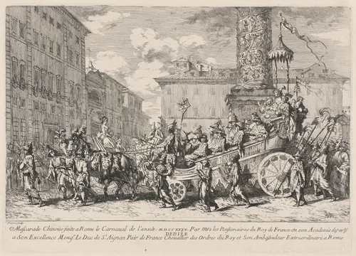 Mascarade Chinoise faite a Rome (Chinese Masquerade) by Jean-Baptiste-Marie Pierre, print, 1735