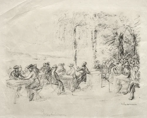 Cafe on the Havel by Max Liebermann, print, 1916