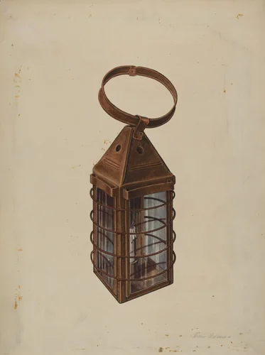 Lantern by Arthur Mathews, index of american design, 1938