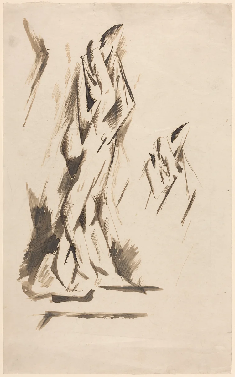 Lovers Embracing by Otto Gutfreund, drawing, 1911