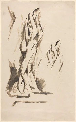 Lovers Embracing by Otto Gutfreund, drawing, 1911