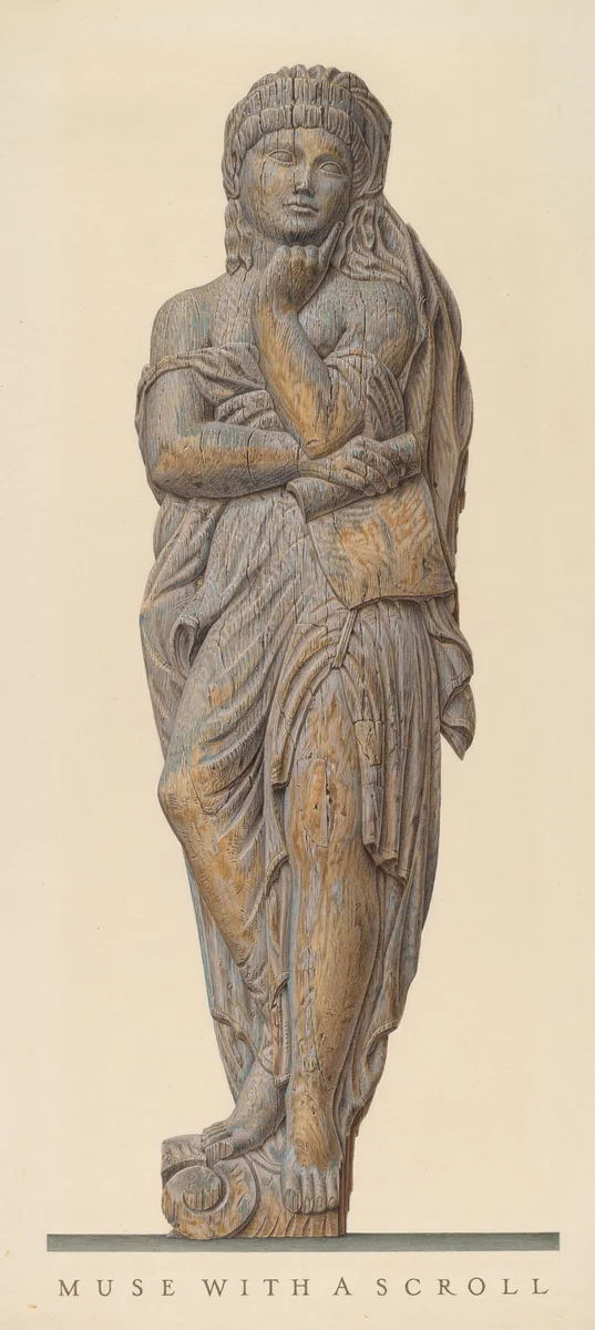 Circus Wagon Figure: Muse by John Matulis, index of american design, 1935-1942