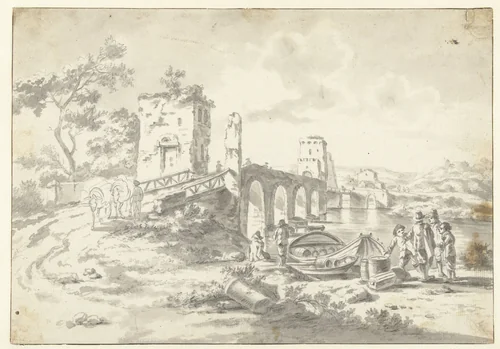 Ponte Molle by Jan Both, drawing, 1628-1652