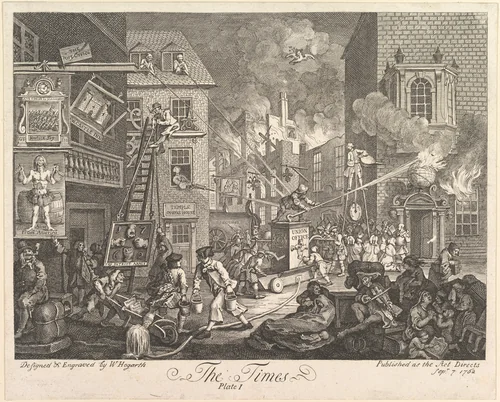 The Times, Plate 1 by William Hogarth, print, 1762