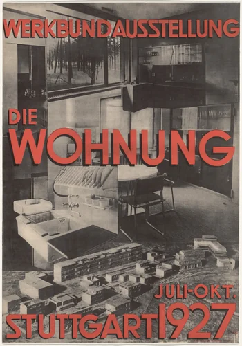 Werkbund Ausstellung, Die Wohnung (Werkbund exhibition—The Dwelling) (Poster for exhibition organized by the Deutsche Werkbund at the Weissenhofsiedlung, Stuttgart, Germany) by Karl Ludwig Straub, design, 1927