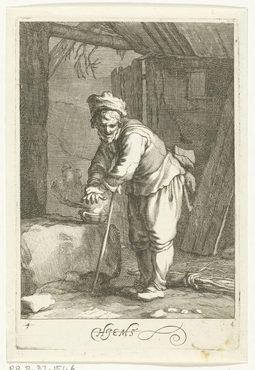 Winter by Frederick Bloemaert, print, 1632-1670