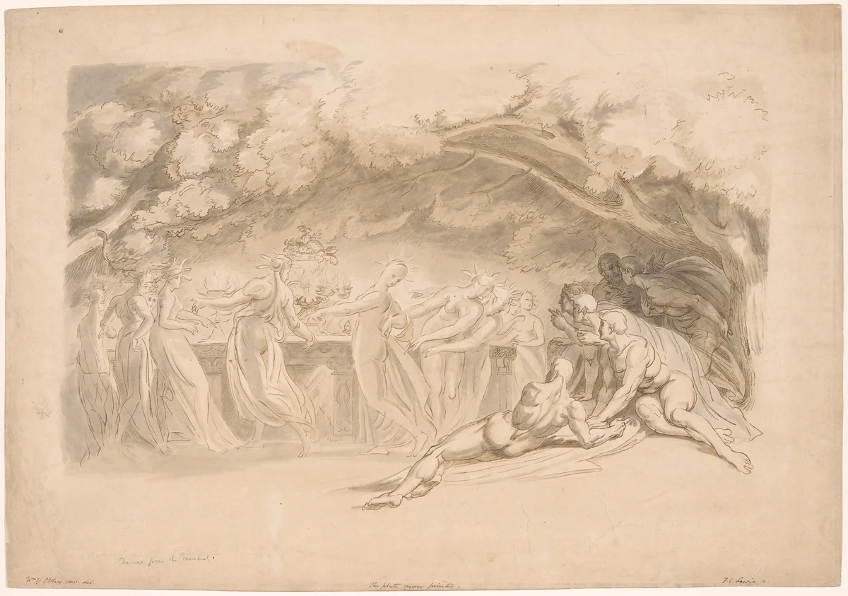 The Dance of the Nymphs, from The Tempest by Frederick Christian Lewis, print, 1810-1840