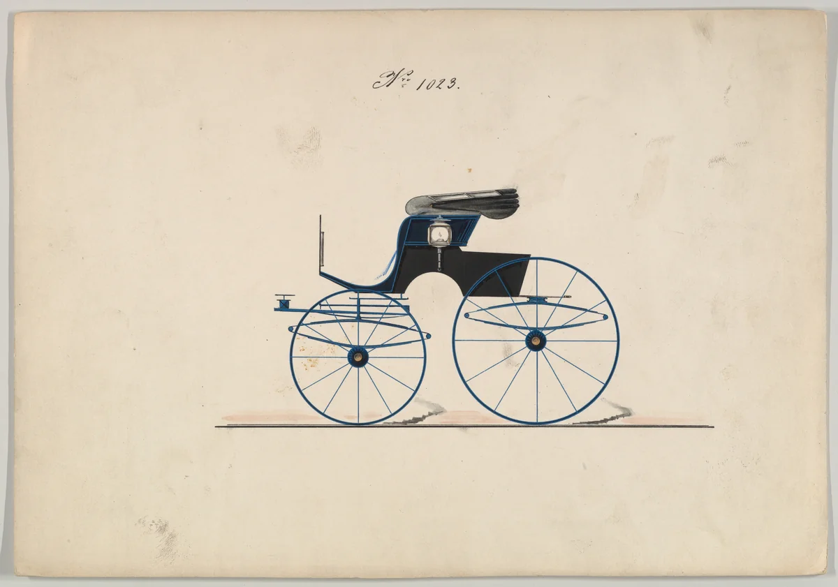 Design for Unclassified Carriage, no. 1023 by Brewster & Co., drawing, 1850-1870