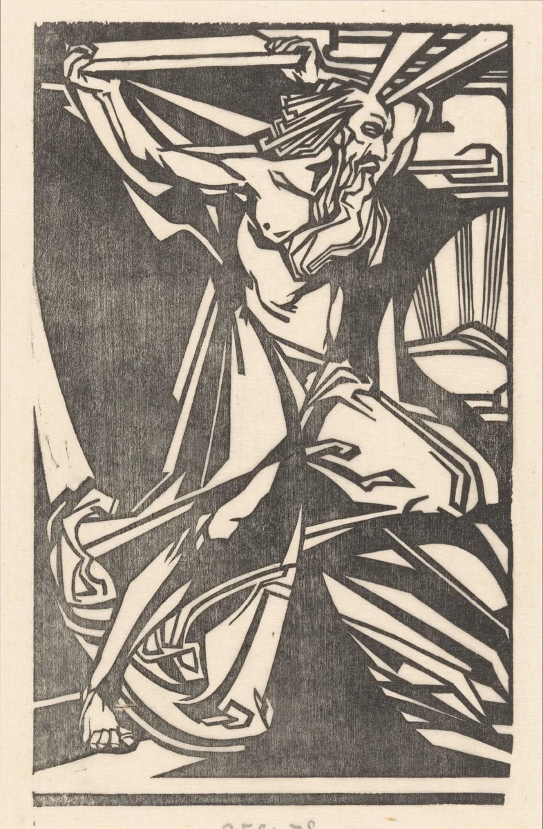 Mozes met de tafelen der wet by Johannes Josephus Aarts, print, 1881-1934