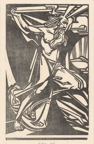 Mozes met de tafelen der wet by Johannes Josephus Aarts, print, 1881-1934