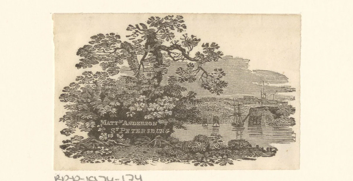 Ex libris van Mattw. Anderson by Thomas Bewick, print, 1768-1828