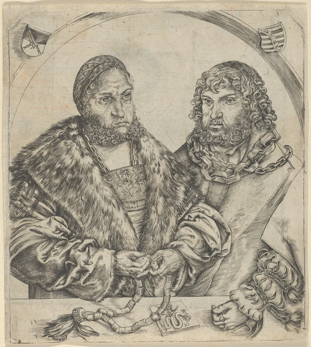 Frederick the Wise and John the Constant of Saxony by Lucas Cranach, print, 1509