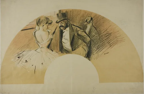 Fan for the Gavarni Ball by Jean-Louis Forain, print, 1903
