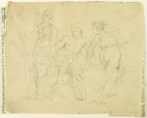 Hercules Between Virtue and Vice by Eugène Delacroix, drawing, 1849-1852