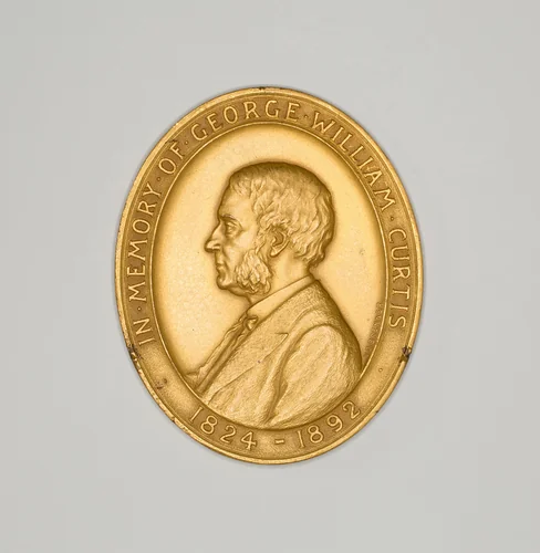 Medal Depicting George William Curtis by Victor David Brenner, metalwork, 1892-1908