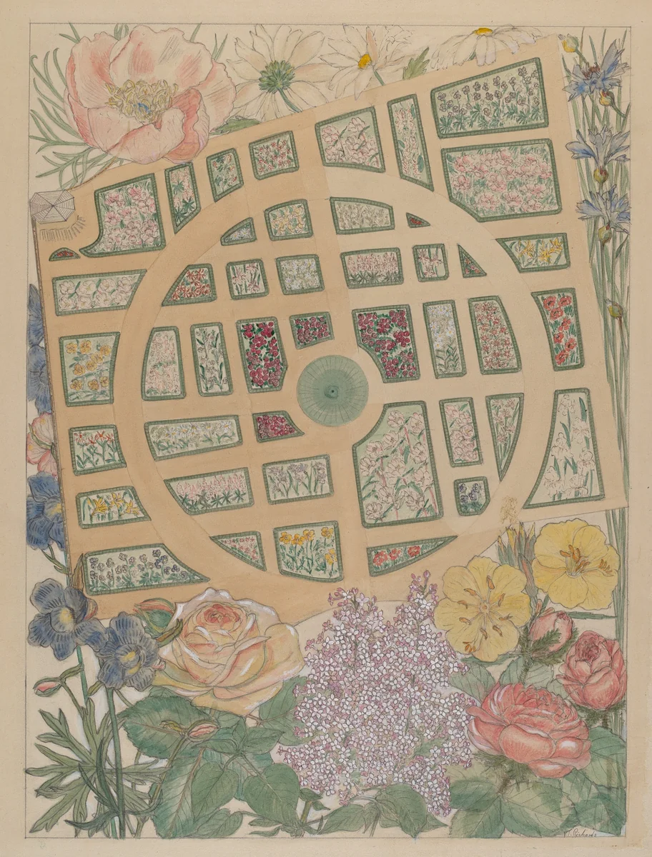 Madame Jumel's Garden by Virginia Richards, index of american design, 1936