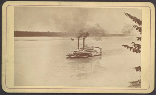 Steamer R.E. Lee Racing with Natches When Nearing St. Louis by Robert Benecke, photograph, 1868-1872