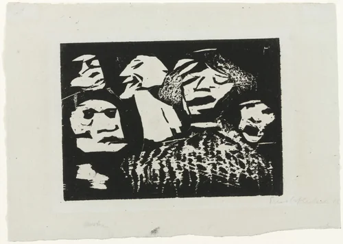 Masks (Masken) by Erich Heckel, print, 1907