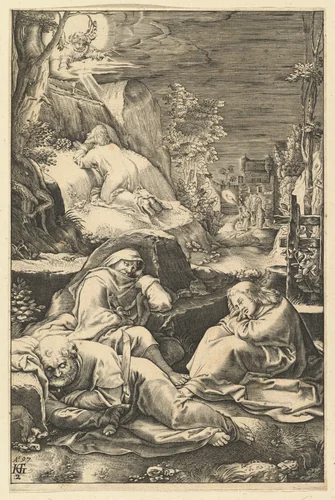 The Agony in the Garden, from "The Passion of Christ" by Abraham Hogenberg, print, 1598-1653