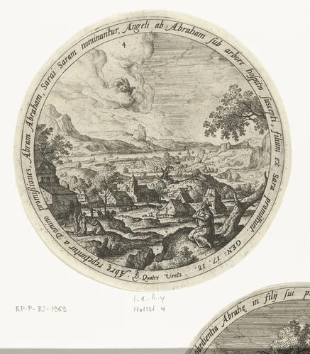 God verschijnt voor Abraham by Unknown, print, 1560-1570