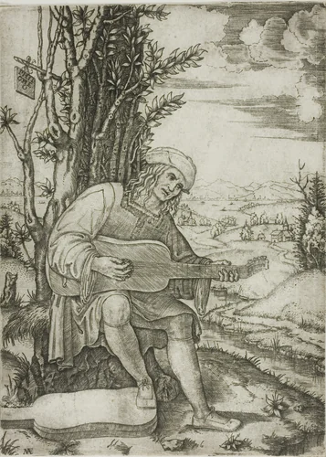 Giovanni Filoteo Achillini by Marcantonio Raimondi, print, 1504-1514