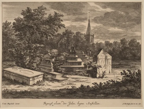 Begraef-plaets der Joden, buyten Amsteldam (Jewish Cemetery outside Amsterdam) by Abraham Blooteling
Jacob van Ruisdael, print, 1670