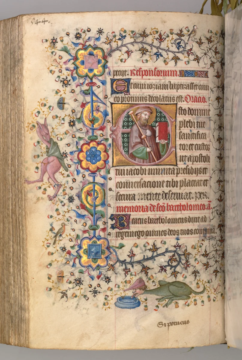 Hours of Charles the Noble, King of Navarre (1361-1425): fol. 266v, St. James by Master of the Brussels Initials and Associates, book, 1400-1410