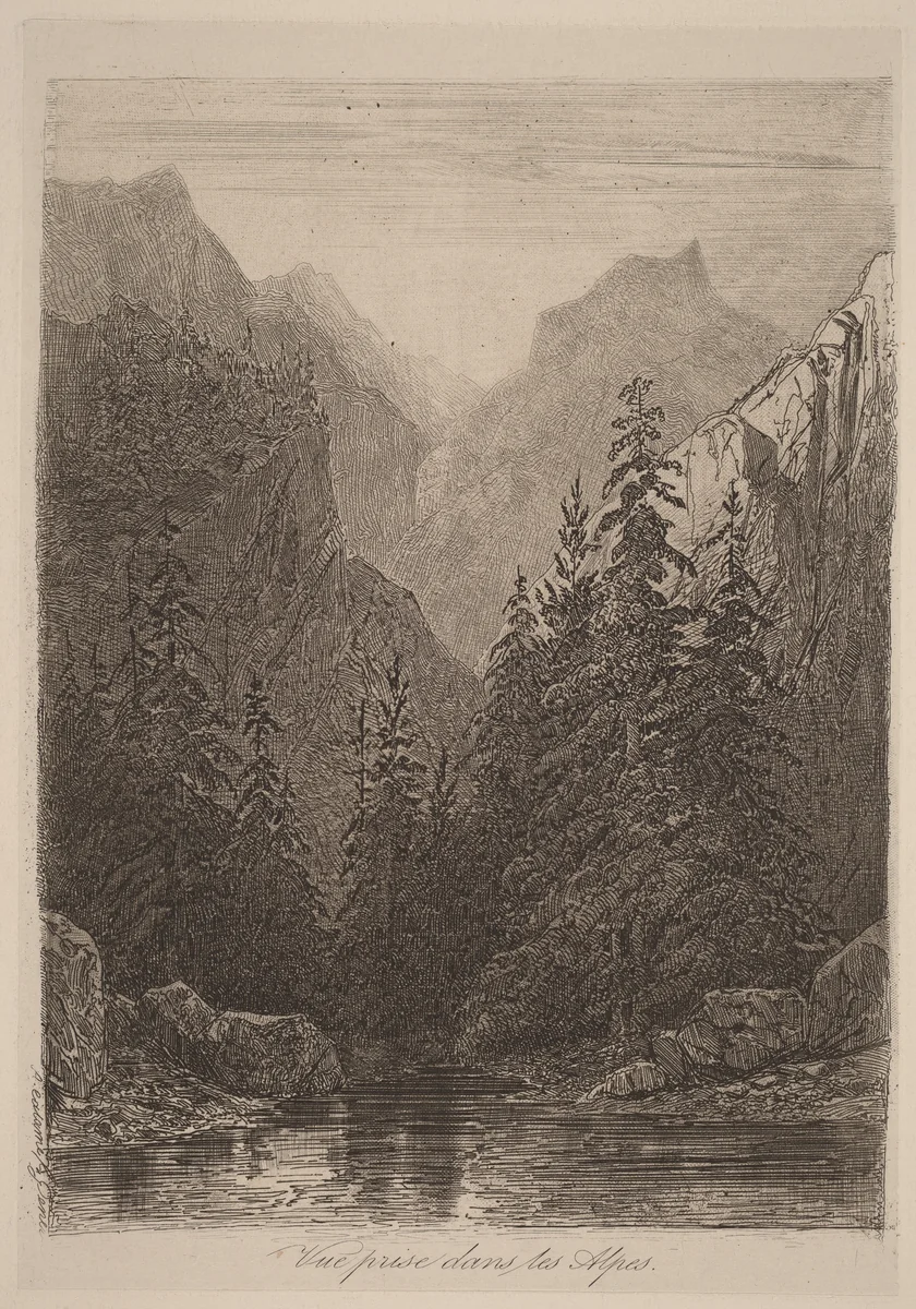 Vue prise dans les Alpes by Alexandre Calame, portfolio, 1838-1850