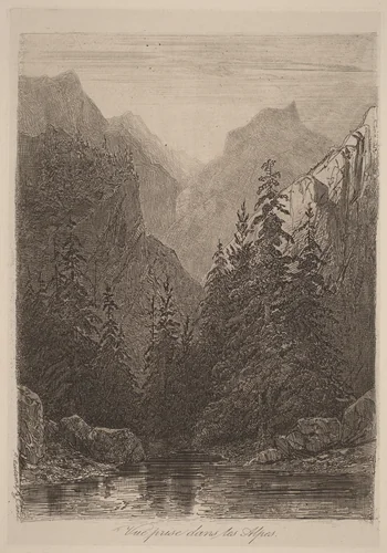 Vue prise dans les Alpes by Alexandre Calame, portfolio, 1838-1850