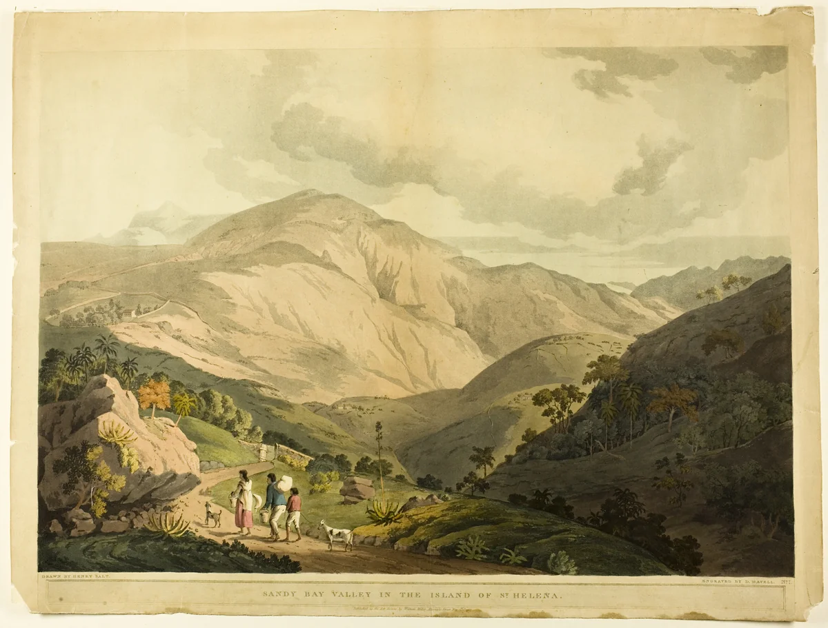 Sandy Bay Valley, St. Helena by Daniel Havell, print, 1805-1826