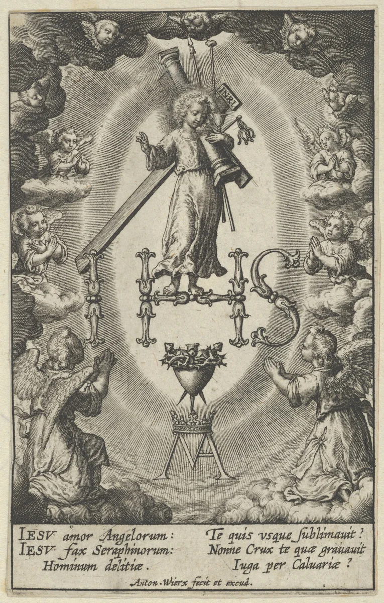Sacred Monogram by Antonius Wierix, print, 1575-1604