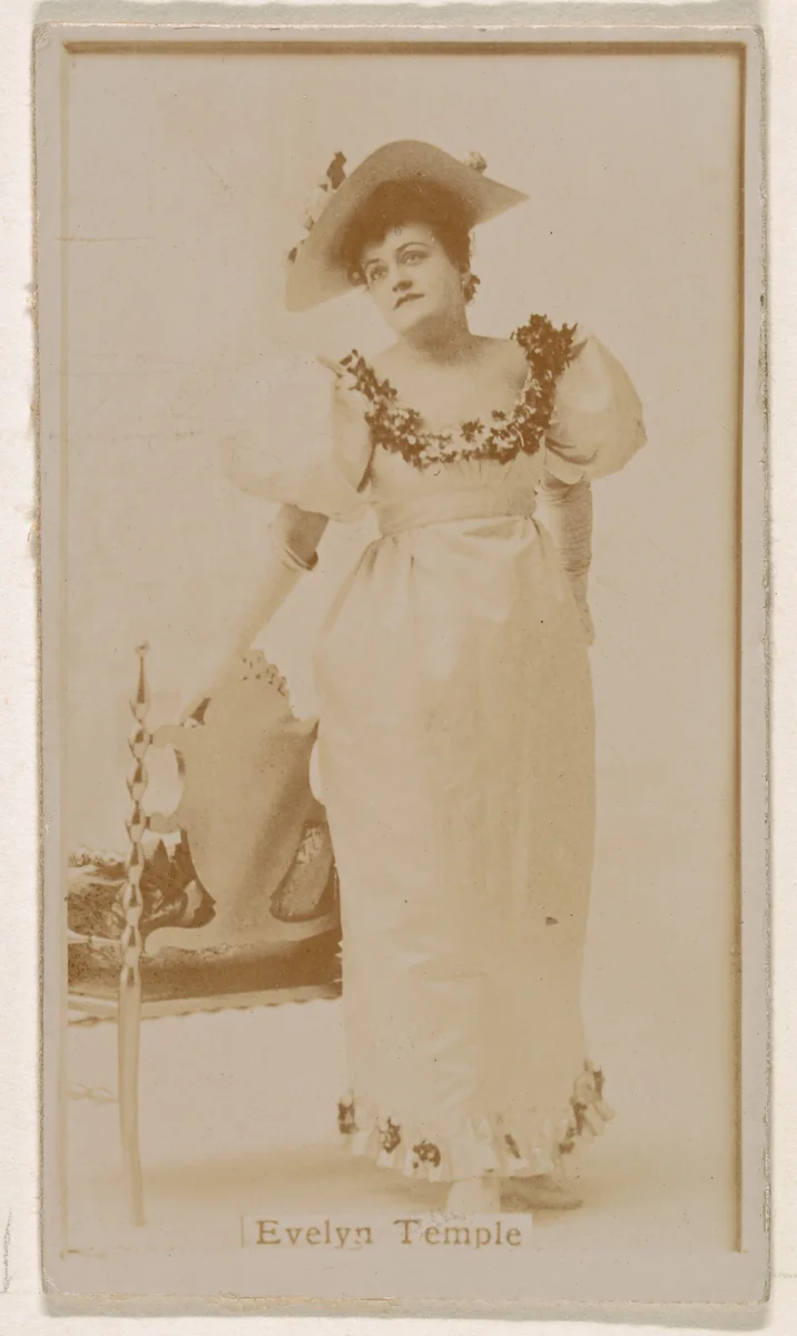 Evelyn Temple, from the Actresses series (N245) issued by Kinney Brothers to promote Sweet Caporal Cigarettes by Kinney Brothers Tobacco Company, photograph, 1890