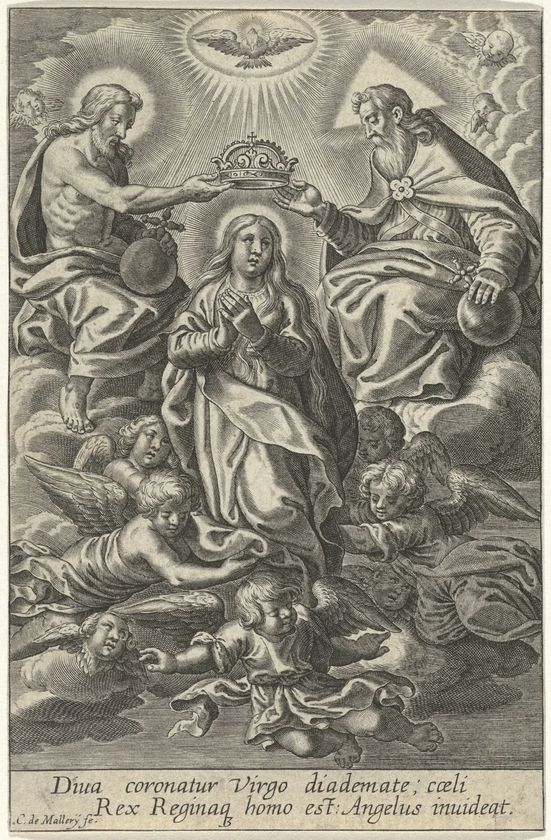 Kroning van Maria by Unknown, print, 1581-1645