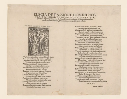 Christus aan het kruis by Unknown, print, 1550