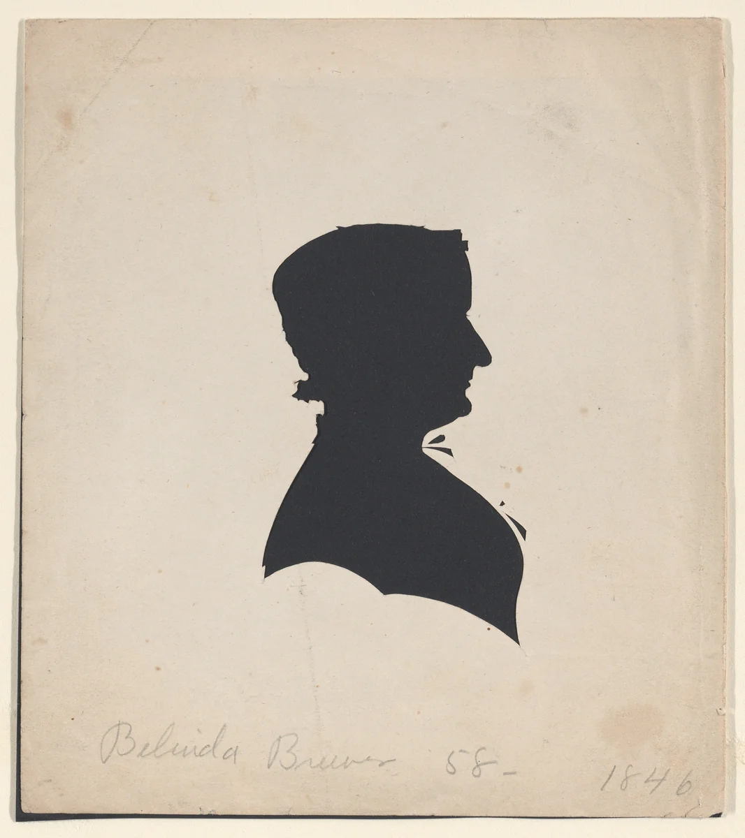 Silhouette of Belinda Brewer, Brewer, Maine, mother of the artist by Galen Jerome Brewer, other, 1846