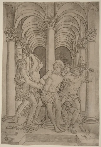 Flagellation by Giovanni Antonio da Brescia, print, 1509