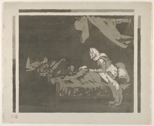 Interior of a Military Hospital by Eugène Delacroix, print, 1820-1828