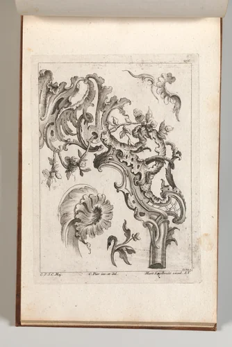 Various Designs for Rocaille Ornaments, Plate 3 from an Untitled Series of Rocaille Ornaments for Frames by Jacob Gottlieb Thelot, book, 1745-1755