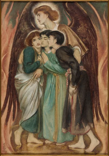 Shadrach, Meshach and Abednego in the Fiery Furnace by Simeon Solomon, drawing, 1863