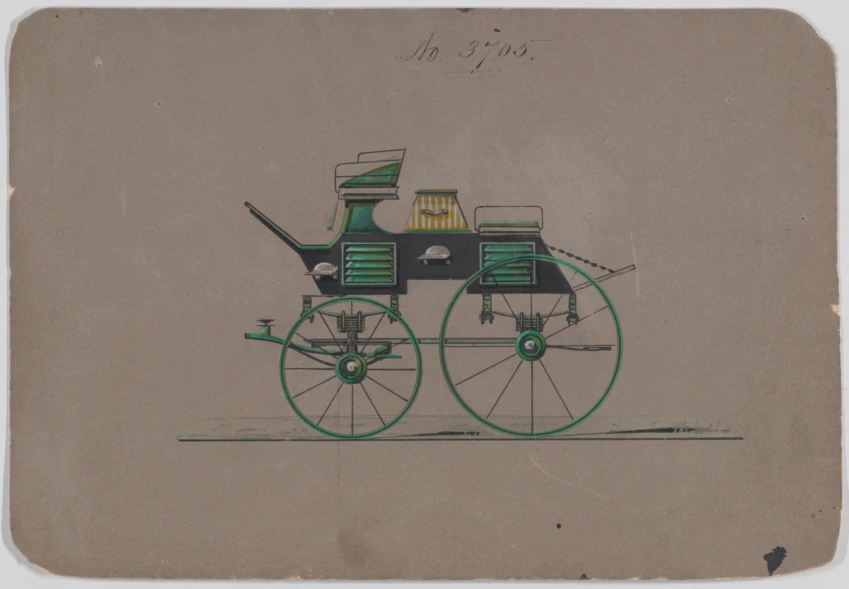 Four Wheel Dog Cart .# 3705 by Brewster & Co., drawing, 1881