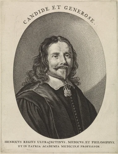 Portret van Henricus Regius by Theodor Matham, print, 1661-1676