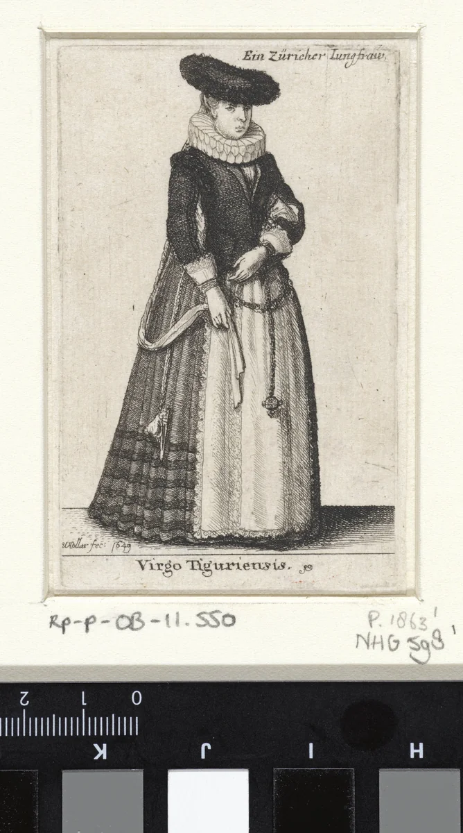 Virgo Tiguriensis / Ein Züricher Iungfraw by Wenceslaus Hollar, print, 1649