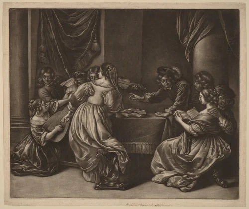 Concert with Nine Persons by Wallerant Vaillant, print, 1623-1677