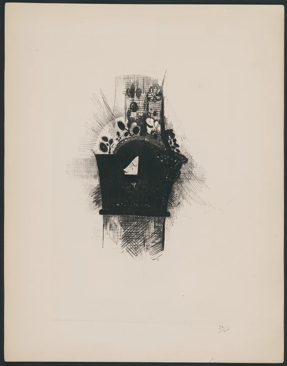 Cover/Frontispiece from The Flowers of Evil (Les Fleurs du mal) by Odilon Redon, print, 1890