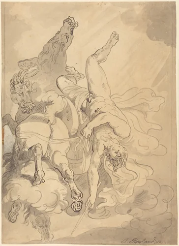 The Fall of Phaeton by Thomas Rowlandson, drawing, 1756-1827