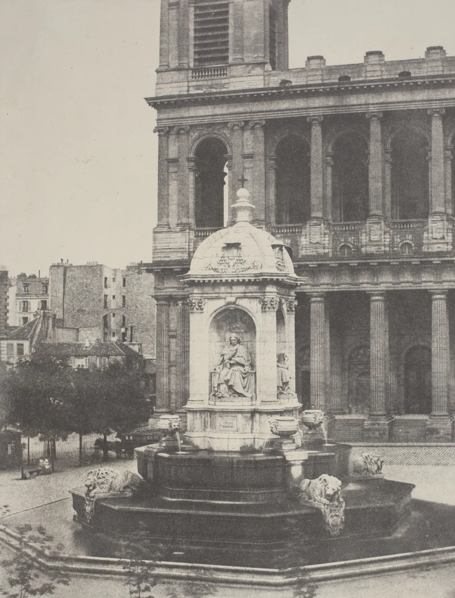 Fountain at St. Sulpice by Charles Marville, photograph, 1851