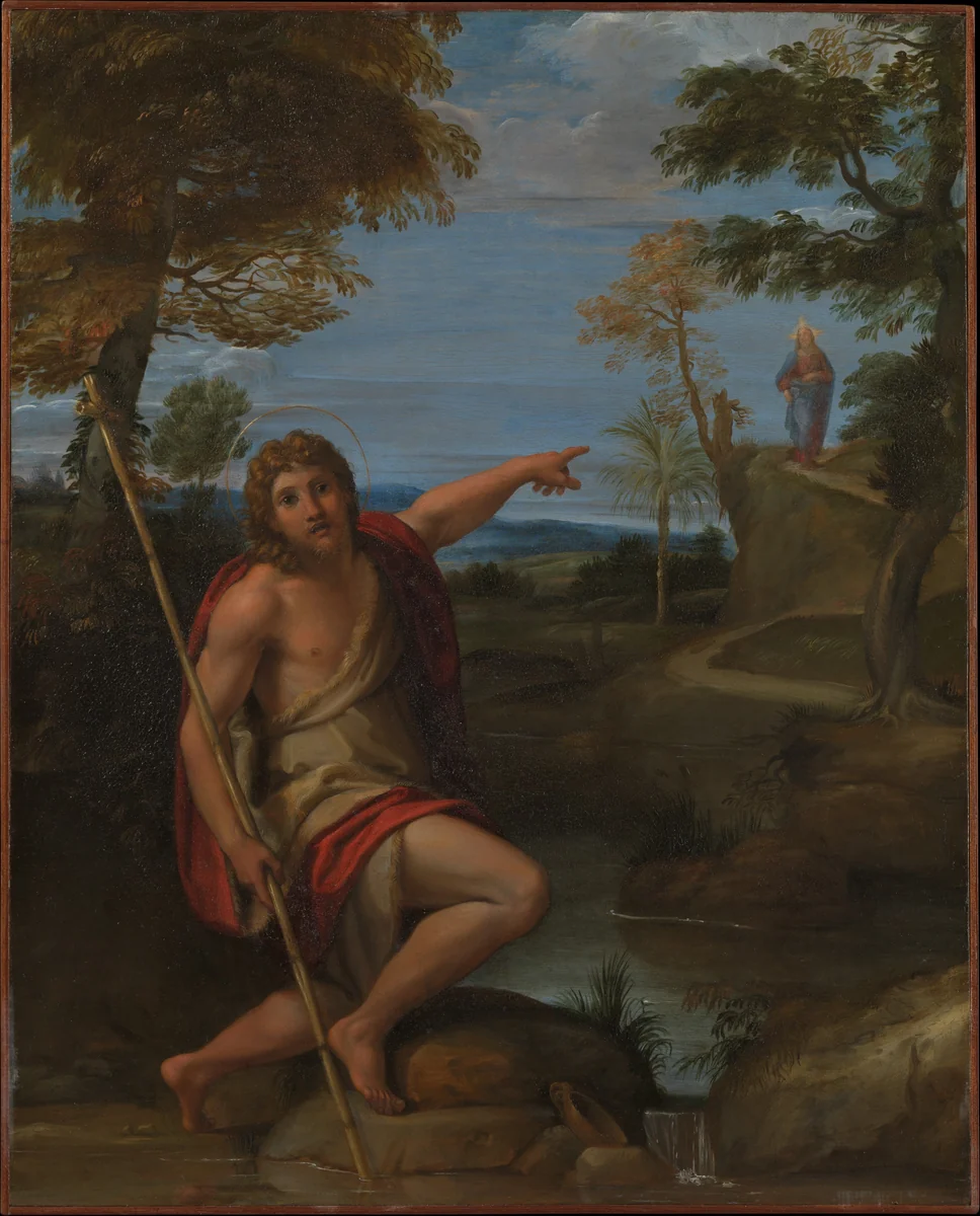 Saint John the Baptist Bearing Witness by Annibale Carracci, painting, 1595-1605